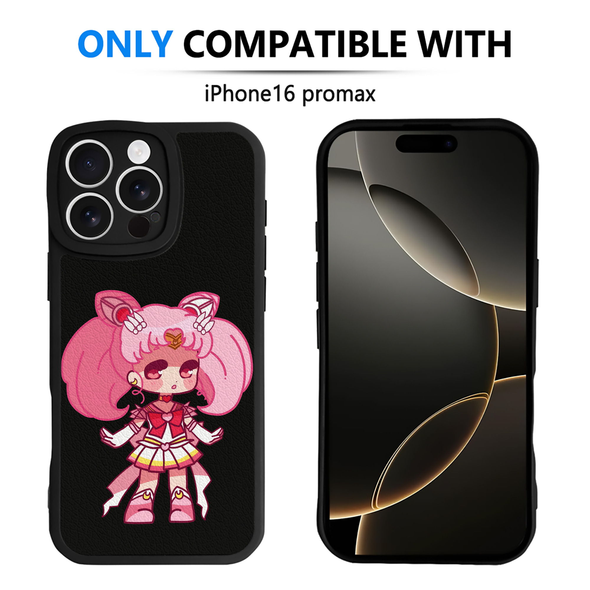 （画像用） 美少女戦士セーラームーン ちびうさ Sailor Moon Chibiusa Tsukino Usagi Small Lady Serenity 【iPhone 16シリーズ対応】シリコンスマホケース（レザー調） 材質：シリコン